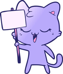 happy cartoon cat in bright neon color