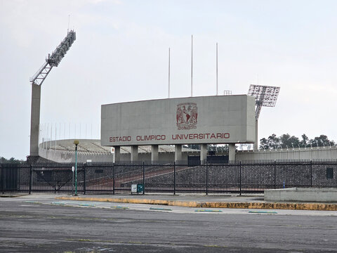 Mexico City, Mexico - Nov 3, 2024: The Estadio Olimpico Universitario is a soccer venue of the National Autonomous University of Mexico UNAM, located in CDMX