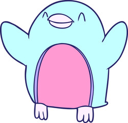 Cartoon Robin in bright neon color