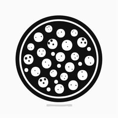 pizza black silhouette vector, Simple silhouette Design vector icon with white background. Food vector