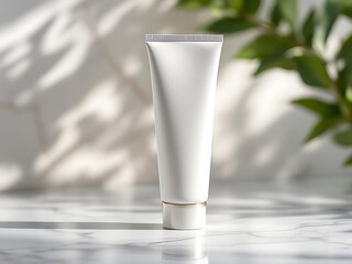 Cosmetic Cream Tube. Skincare in Detail. Minimalism and Beauty. Empty cream tube