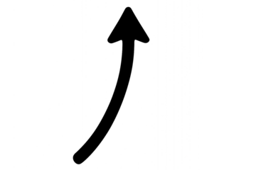 Curved Arrow Up: Growth, Progress, Success Symbol - Vector Graphic