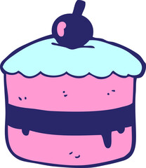 cartoon cake in bright neon color