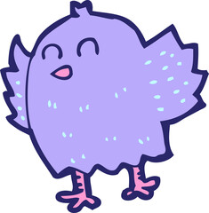 cartoon bird in bright neon color