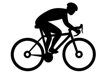 Obraz premium Cyclist Silhouette Icon – Bicycle Rider Symbol for Sports and Fitness Designs