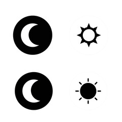 A minimal weather interface design featuring sun and moon icons, ideal for climate apps or website designs depicting day and night modes.