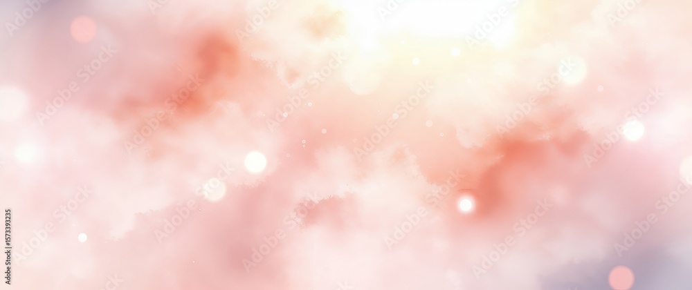 Aufkleber abstract pink and orange background with soft bokeh lights creating dreamy atmosphere