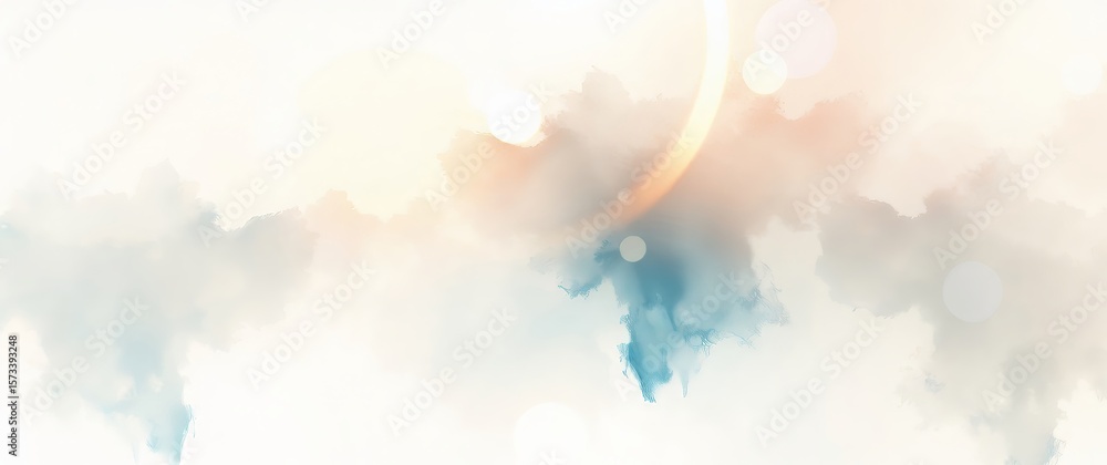 Poster abstract background creating a soft pastel watercolor effect with bokeh lights