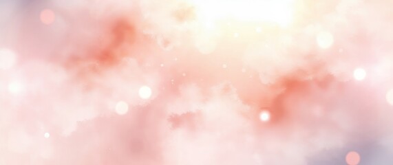 Abstract pink and orange background with soft bokeh lights creating dreamy atmosphere