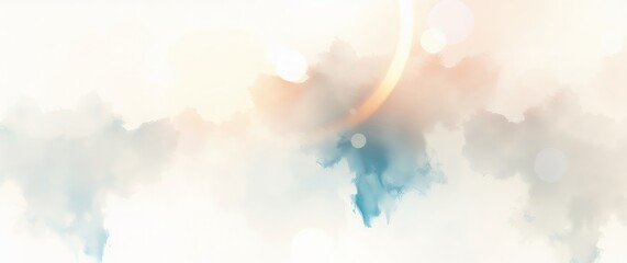 Abstract background creating a soft pastel watercolor effect with bokeh lights