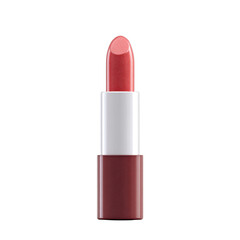 Fototapeta premium Close-up of elegant red lipstick in a sleek tube, perfect for beauty and glamour themes.