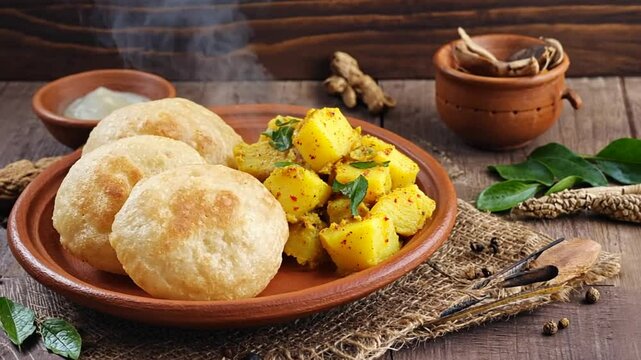 traditional poori with aloo sabzi indian recipe video