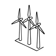 wind turbine in the wind vector