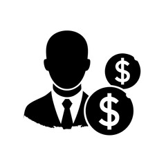 businessman with dollar sign vector