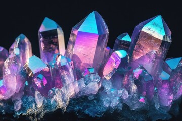Vibrant crystal forms mineral display nature close-up photography geology