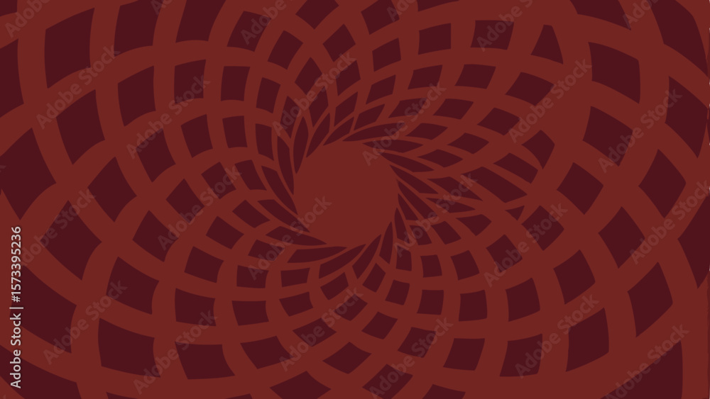 Poster abstract swirling geometric pattern with a dark red color palette