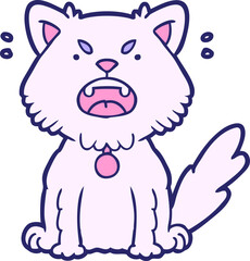 cartoon angry cat in bright neon color