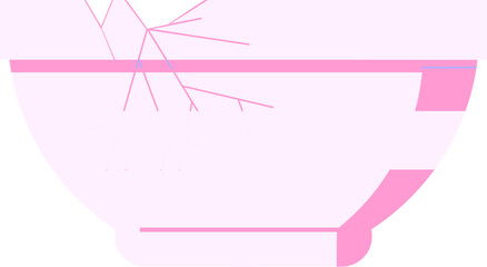 cracked bowl graphic vector illustration icon in bright neon color