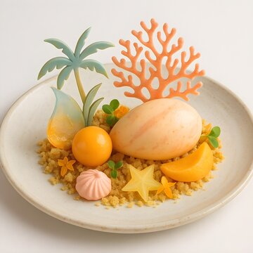 Tropical Ice Cream Delight - Mango Dessert Plating