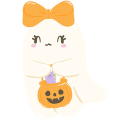 Ghostly Letters Clipart. Cute Halloween Ghost Mail Set
