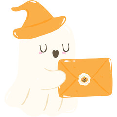 Friendly Ghost Holding an Envelope
