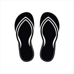 Black Flip-Flops Sandals Silhouette