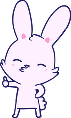 curious bunny cartoon in bright neon color