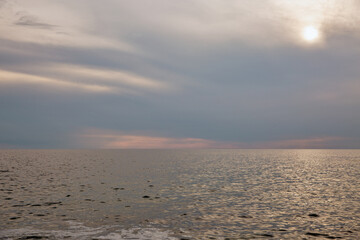 Dramatic seascape at sunset in Istria, Croatia