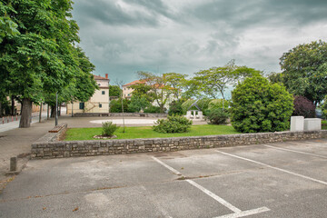 Overcast day at Visnjan town square, Croatia..