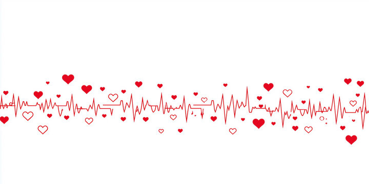 恋する脈拍を描く心拍ラインアート、バレンタインカードに映える心電図ハート