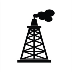 Industrial Tower with Smoke Vector