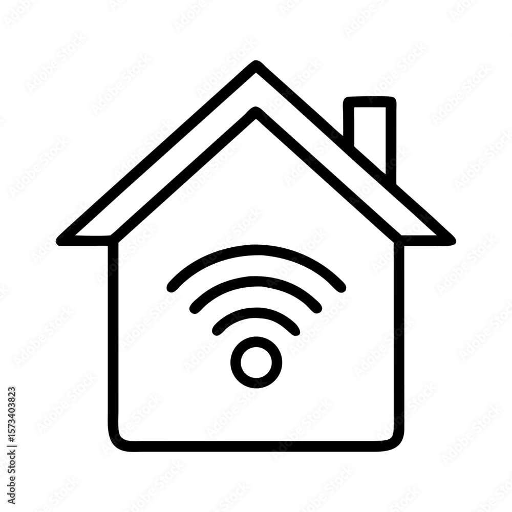 Poster smart home wifi connection icon vector illustration for wireless internet and network access point