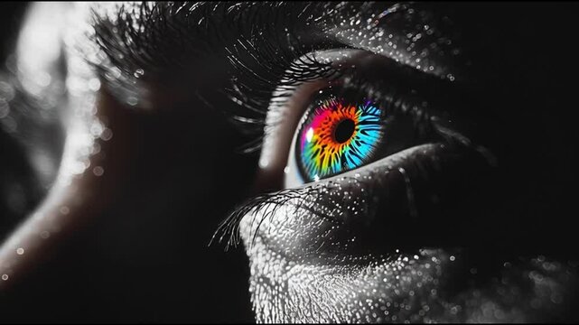 Cyber Vision: Close-Up of Tech-Inspired Human Eye &ndash; Generative AI