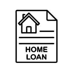 Home loan application document icon vector illustration for mortgage and real estate finance ninety five