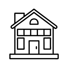 House vector drawing, simple house illustration, home design, building sketch, real estate outline icon