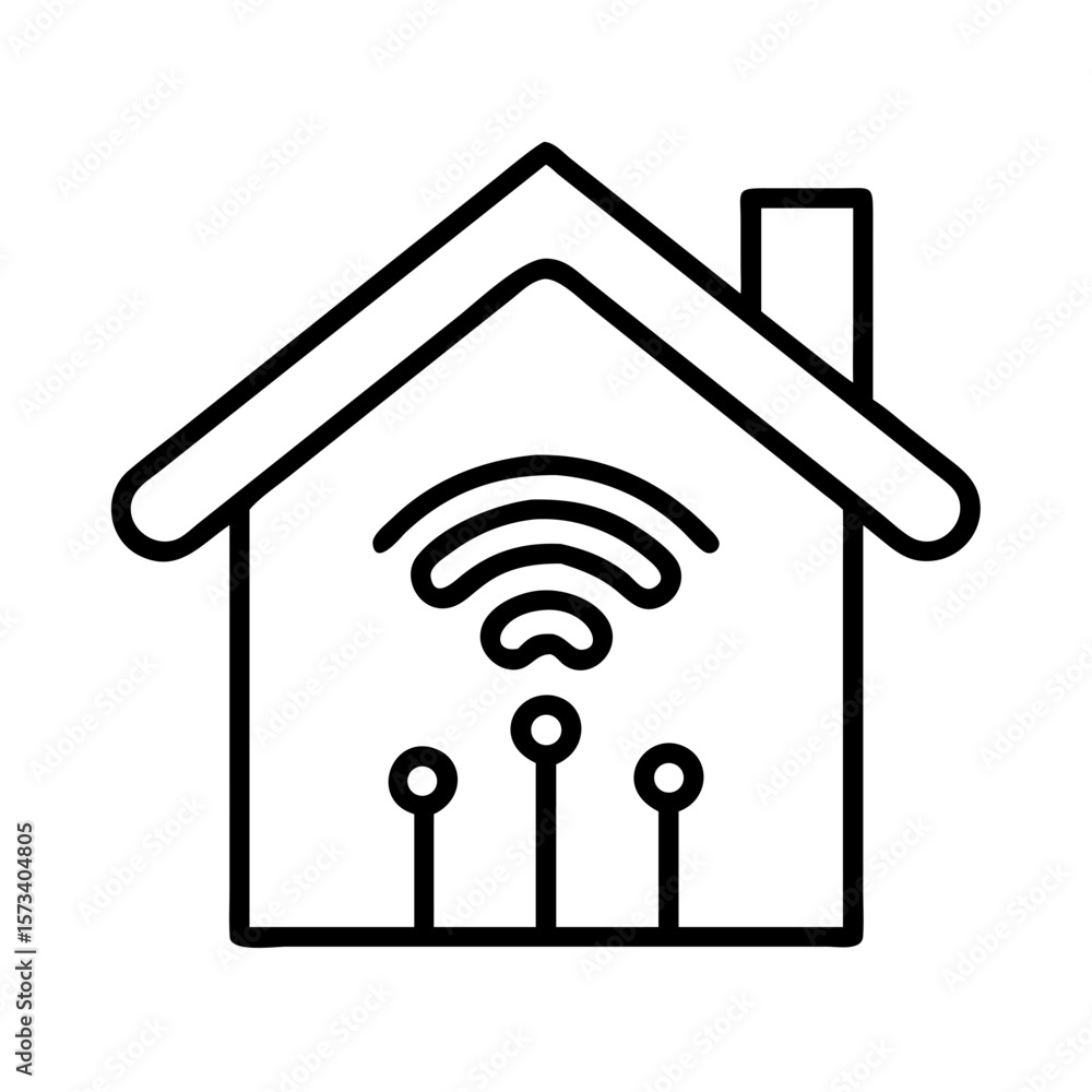 Poster smart home automation system icon vector illustration for iot and wireless technology concept design