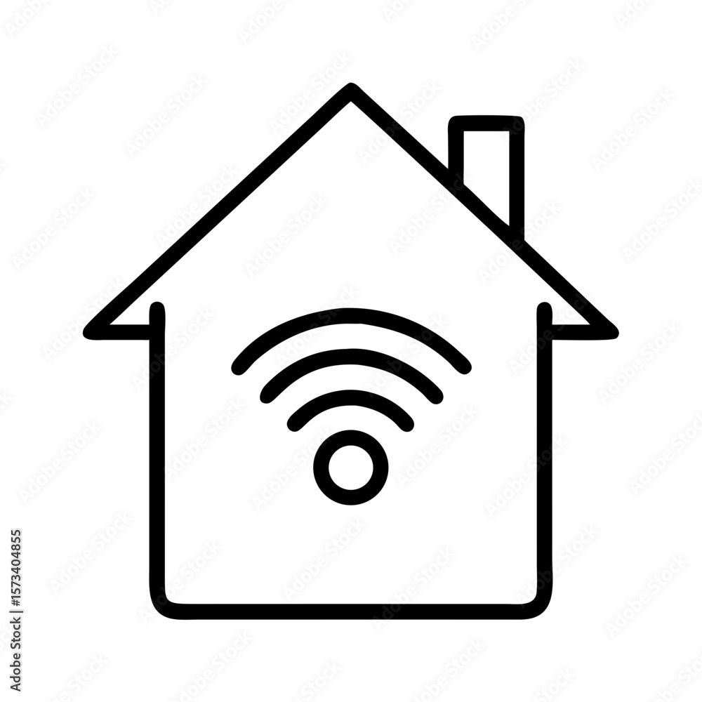 Poster smart home wifi connection icon vector illustration for home automation and iot technology concept