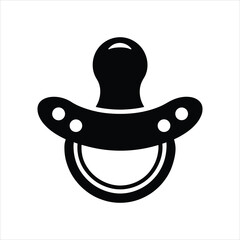 Pacifier Silhouette Vector Icon Design