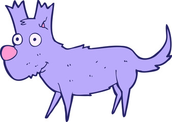 cartoon cute little dog in bright neon color