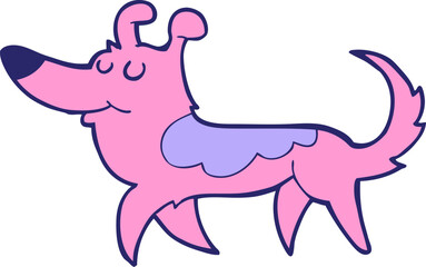 cartoon dog in bright neon color