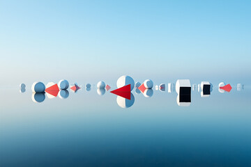 Abstract 3d render of geometric shapes