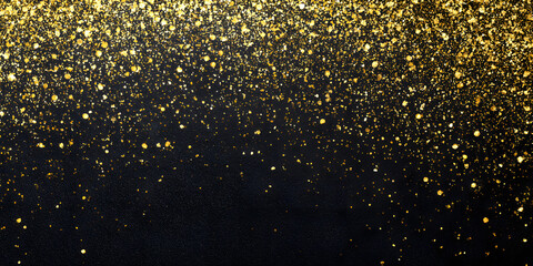 gold black glitter confetti background for graduation birthday happy new year opening sale concept, usable for banner poster brochure ad invitation flyer template