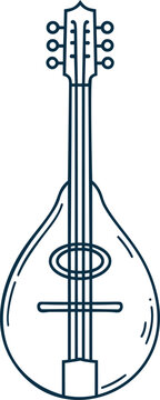 blue line art mandolin instrument clip art preview