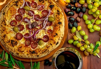 The best and most perfect pizza in the world is the Brazilian pizza with pepperoni and onions