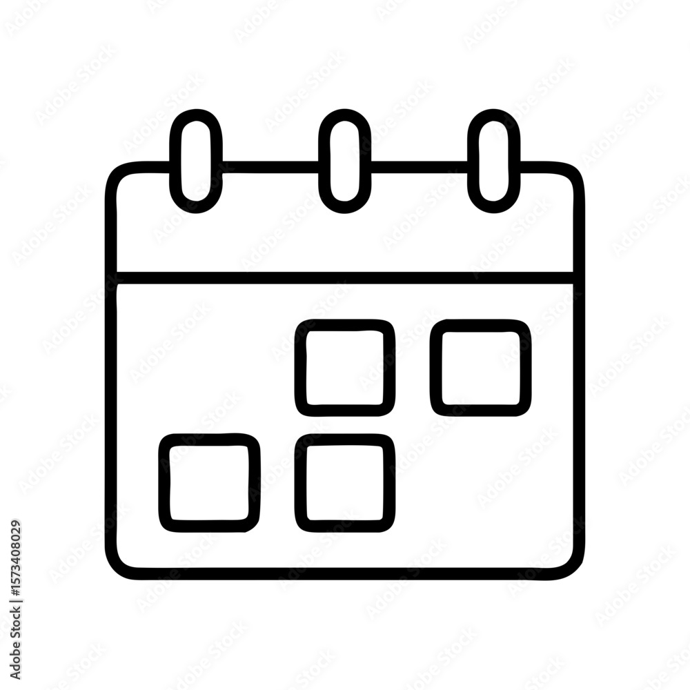 Aufkleber calendar icon vector illustration for appointment schedule event reminder and date planning design o