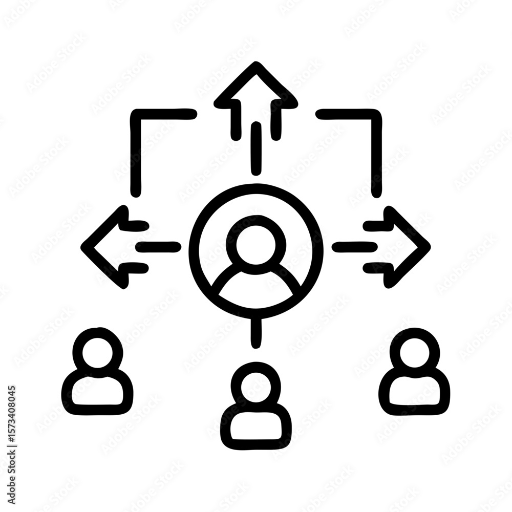 Poster understand employee management structure and hierarchy vector icon illustration concept design on tr