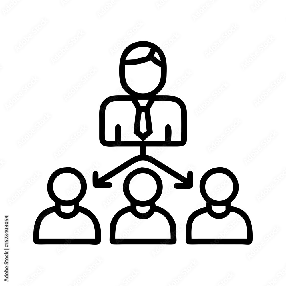 Poster understanding organizational chart hierarchy and management structure in business teams and company 