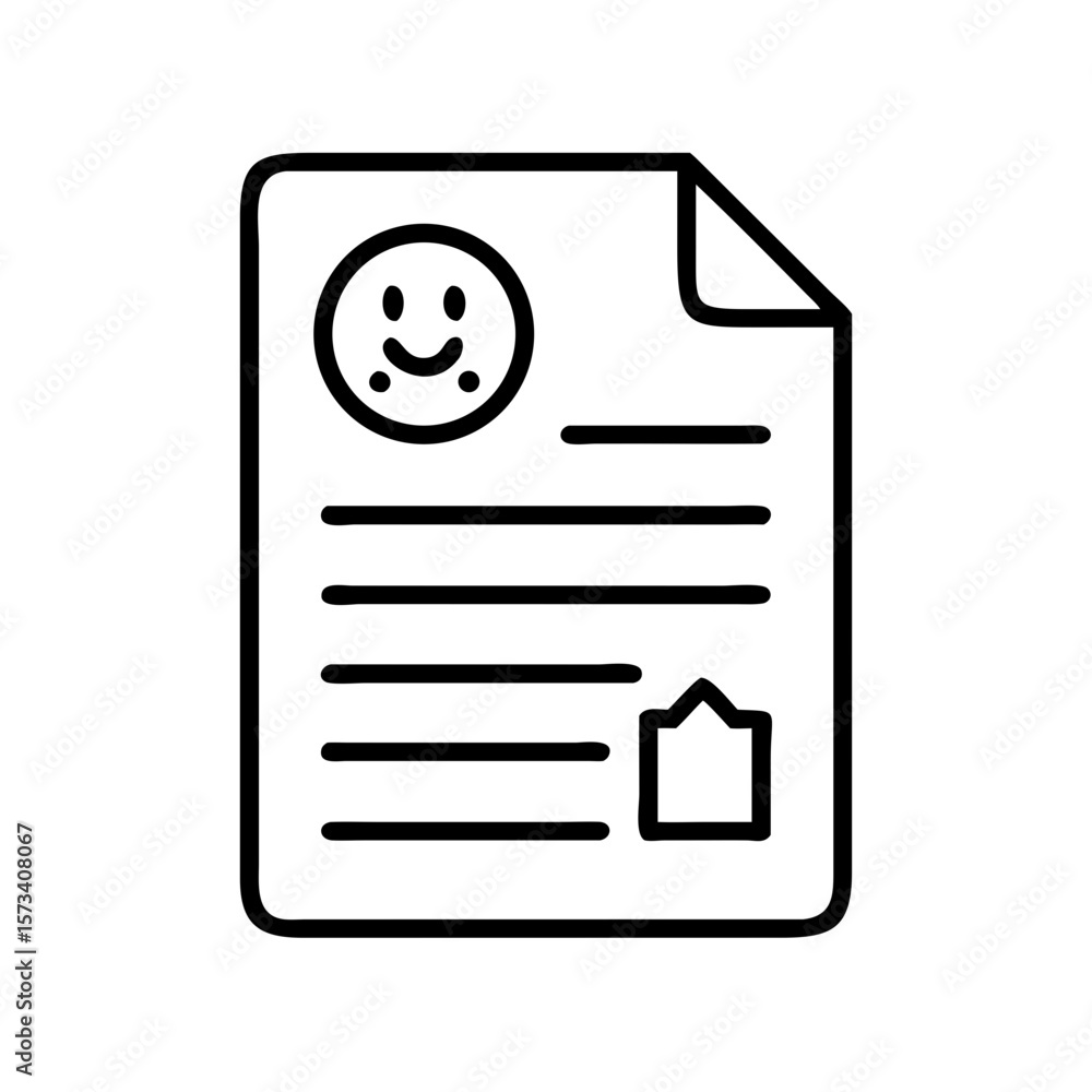 Poster happy document paper file icon vector illustration for business and personal use design asset on tra