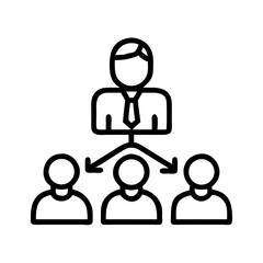 Understanding organizational chart hierarchy and management structure in business teams and company on transparent background