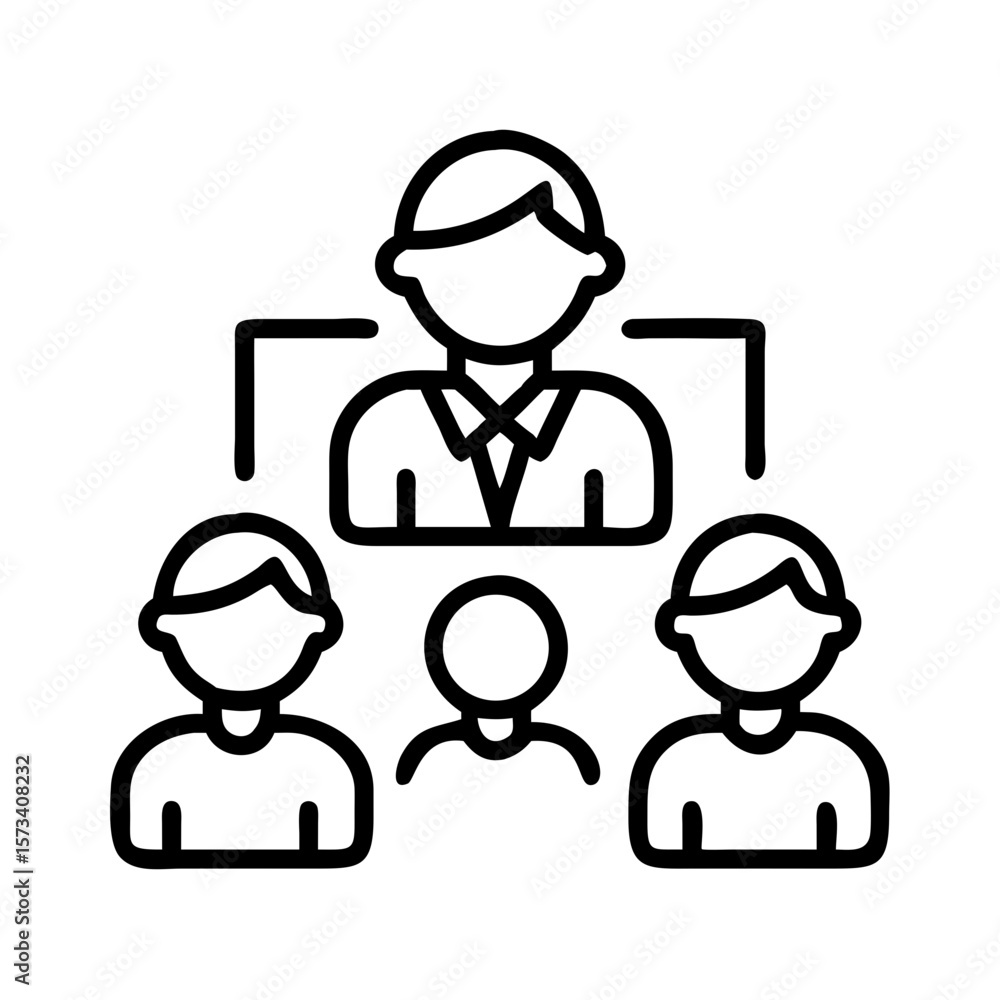 Poster understand organization chart hierarchy structure business team management leadership icon vector on
